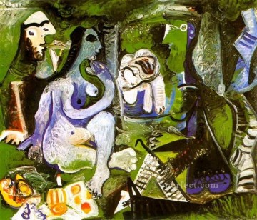 Pablo Picasso Painting - Almuerzo sobre la hierba Manet 3 1961 Pablo Picasso